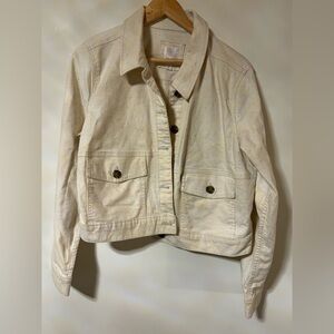 Auction listing-Lauren Conrad- Spackle Cream Jean Jacket